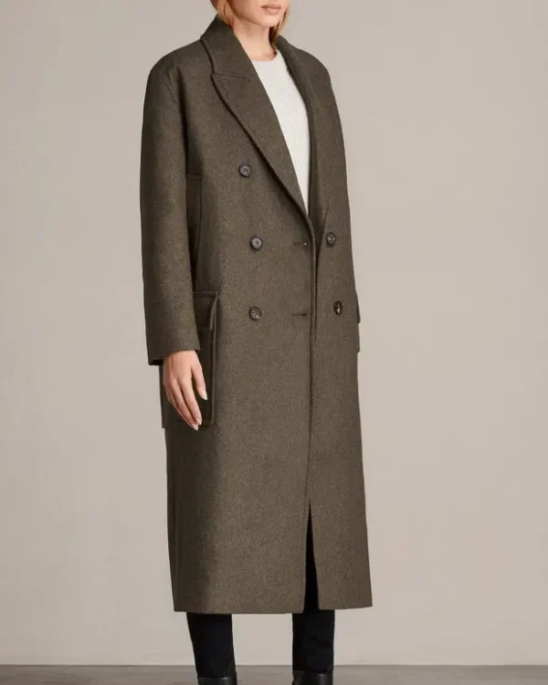 Allsaints wool coat khaki