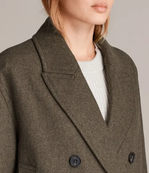 Allsaints wool coat khaki