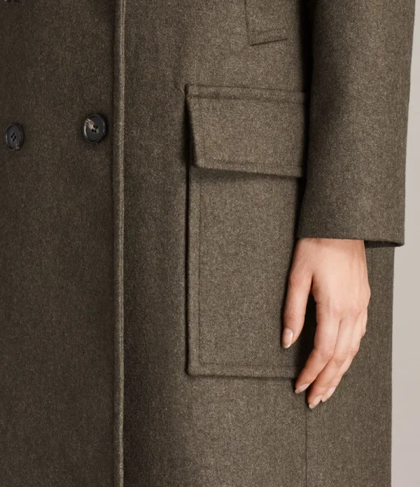 Allsaints wool coat khaki