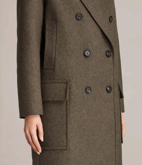 Allsaints wool coat khaki