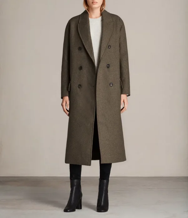 Allsaints wool coat khaki