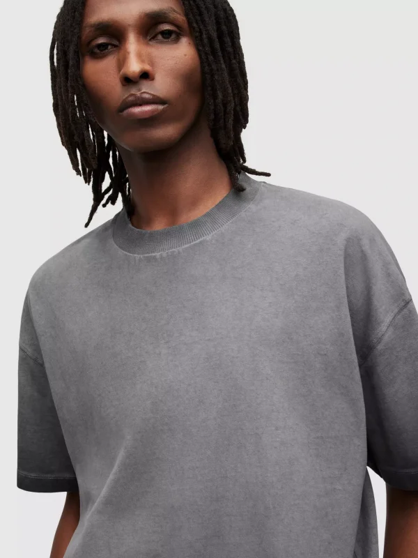 Футболка Allsaints сіра виварена