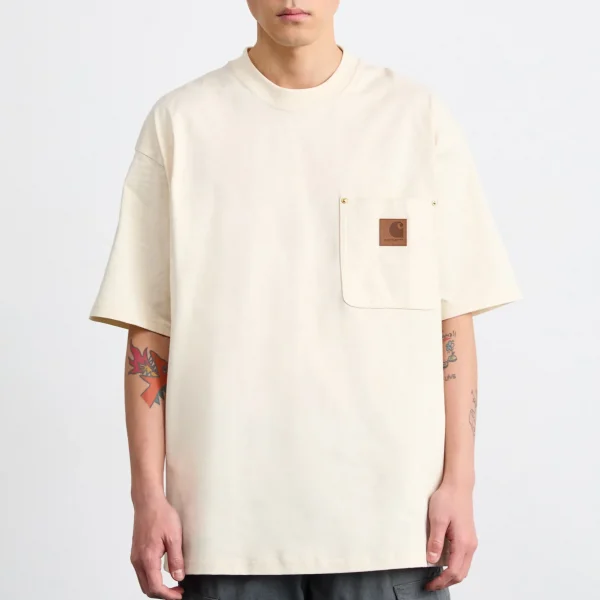 Футболка Carhartt бежева з кишенею