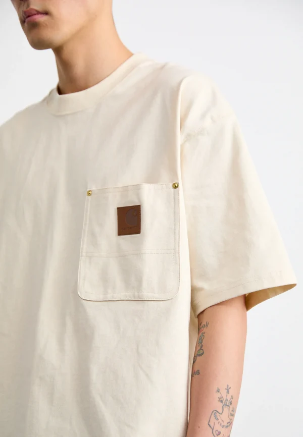 Футболка Carhartt бежева з кишенею