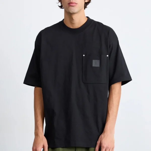 Футболка Carhartt чорна з кишенею