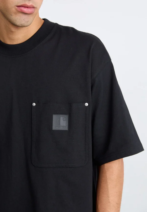 Футболка Carhartt чорна з кишенею