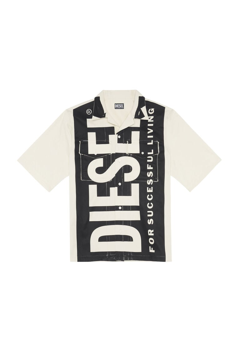 Сорочка Diesel кремова з чорним написом